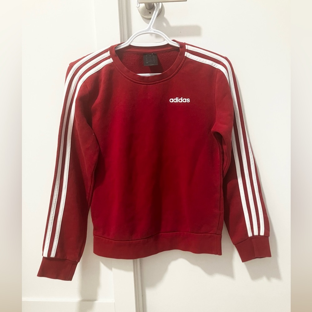 Adidas Red Crewneck Pullover Sweater Size XS
